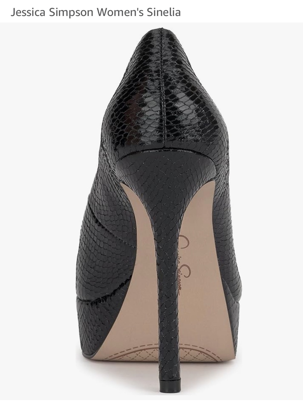Jessica Simpson Black Snake-Embossed Platform Pump - Picture 3 of 15